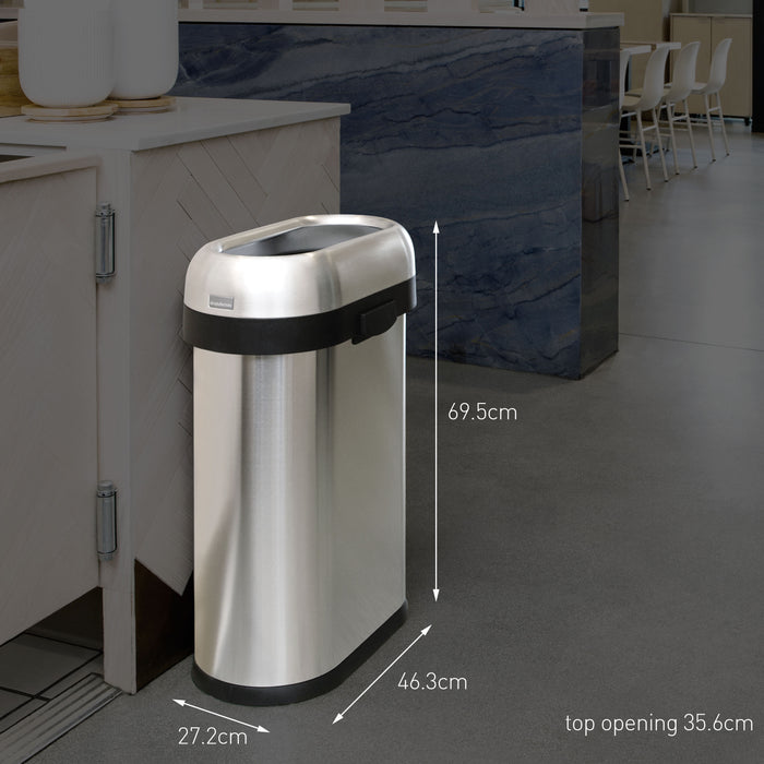 Simplehuman Afvalemmer Bullet Open Top RVS Slimline, 50 liter