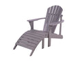 Adirondack tuinstoel met voetenbankje grijs