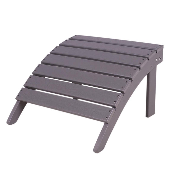 Adirondack tuinstoel met voetenbankje grijs