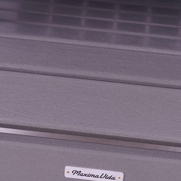 Adirondack tuinstoel met voetenbankje grijs