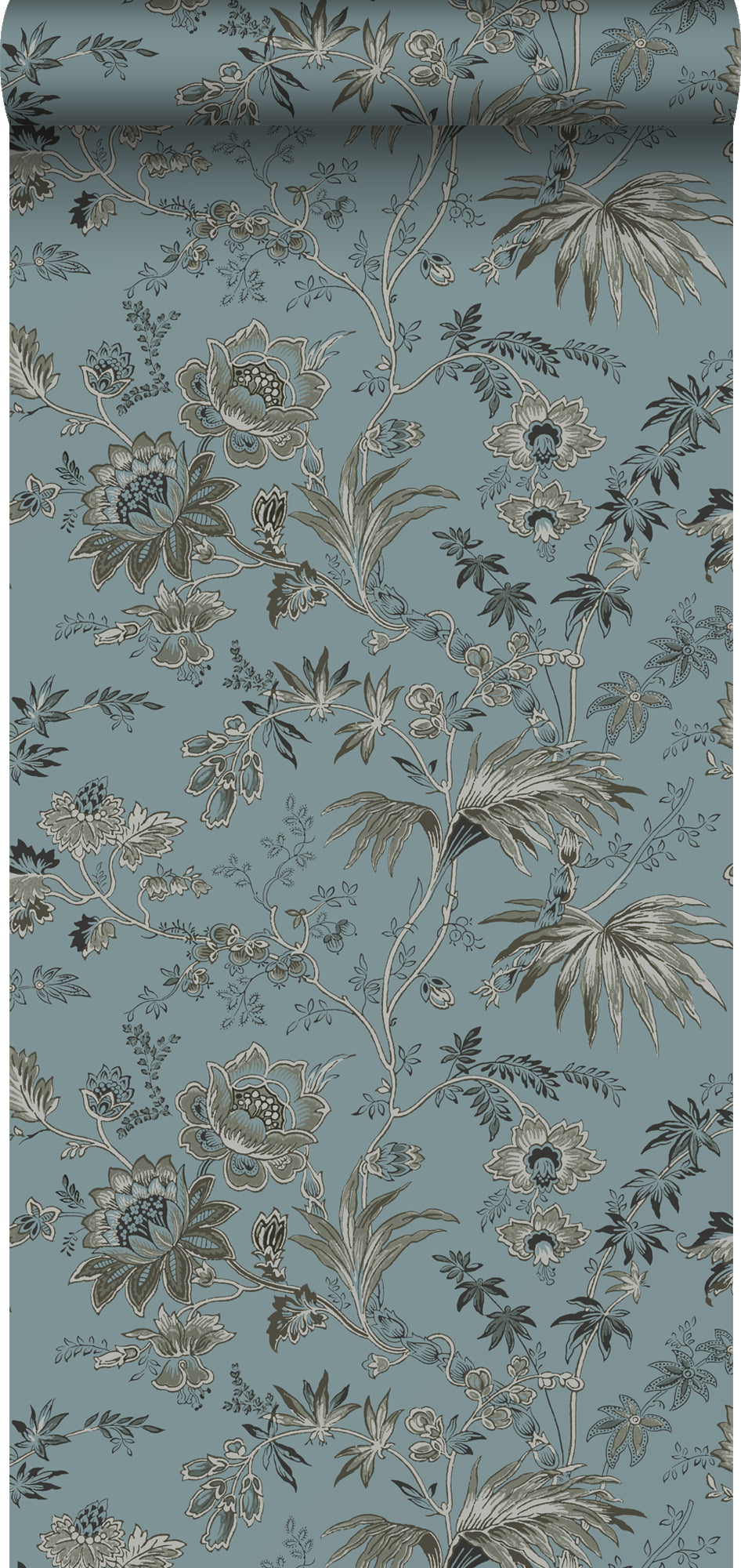 ESTAhome behang vintage bloemen vintage blauw - 50 x 900 cm - 139402