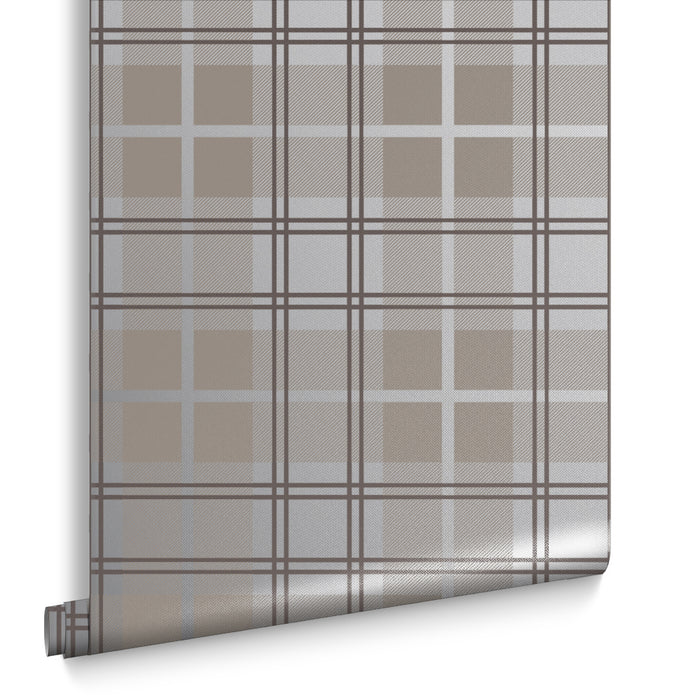 Graham & Brown vliesbehang Tartan Earth Bruin