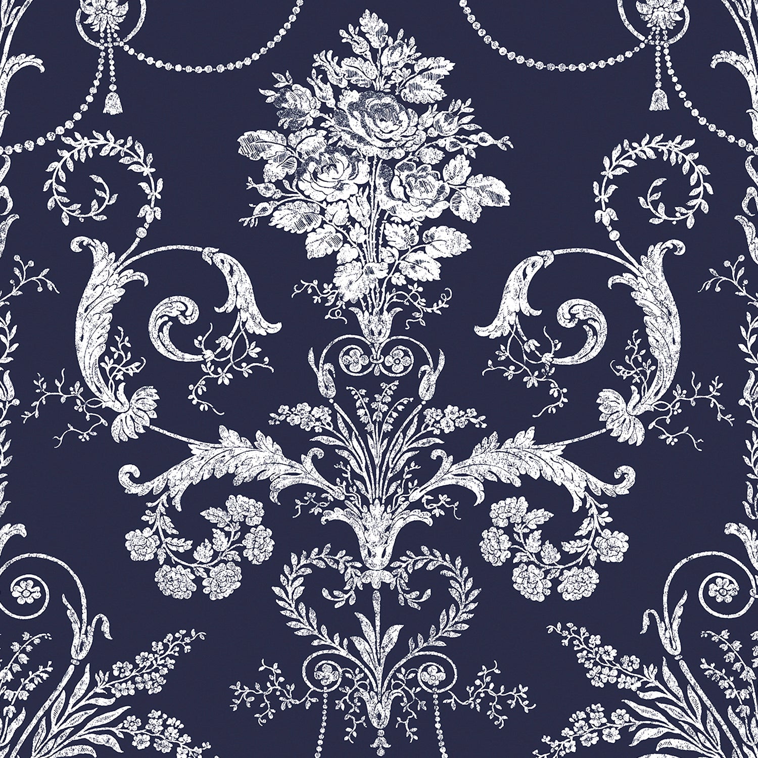 Laura Ashley Josette Behang - Bloemen - 10mx52cm - Blauw