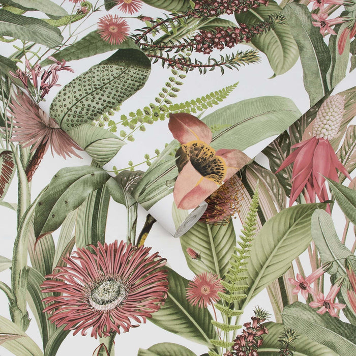 Graham & Brown vliesbehang Tigerlily Lush wit