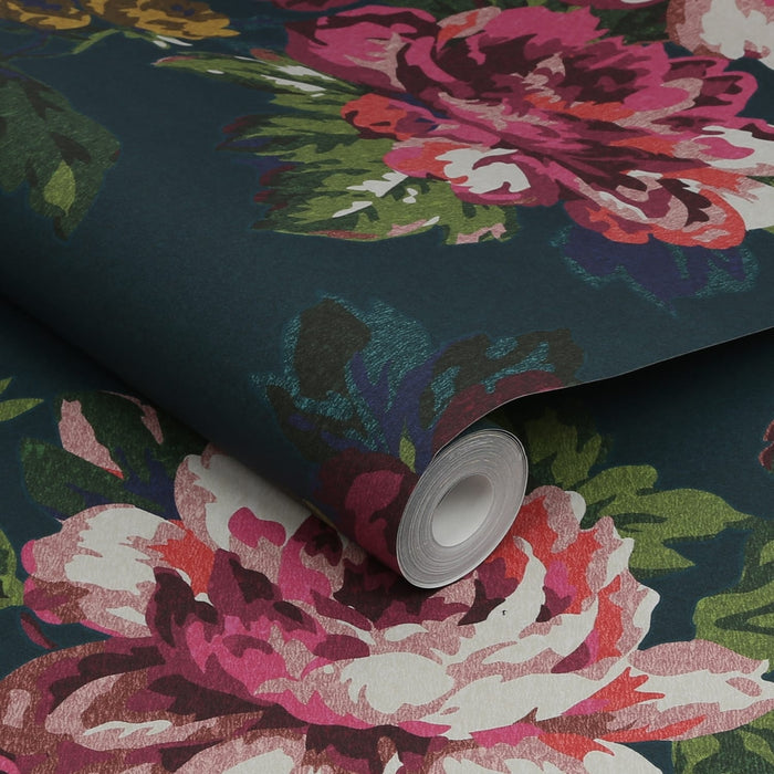 Joules vliesbehang Invite Floral Peacock