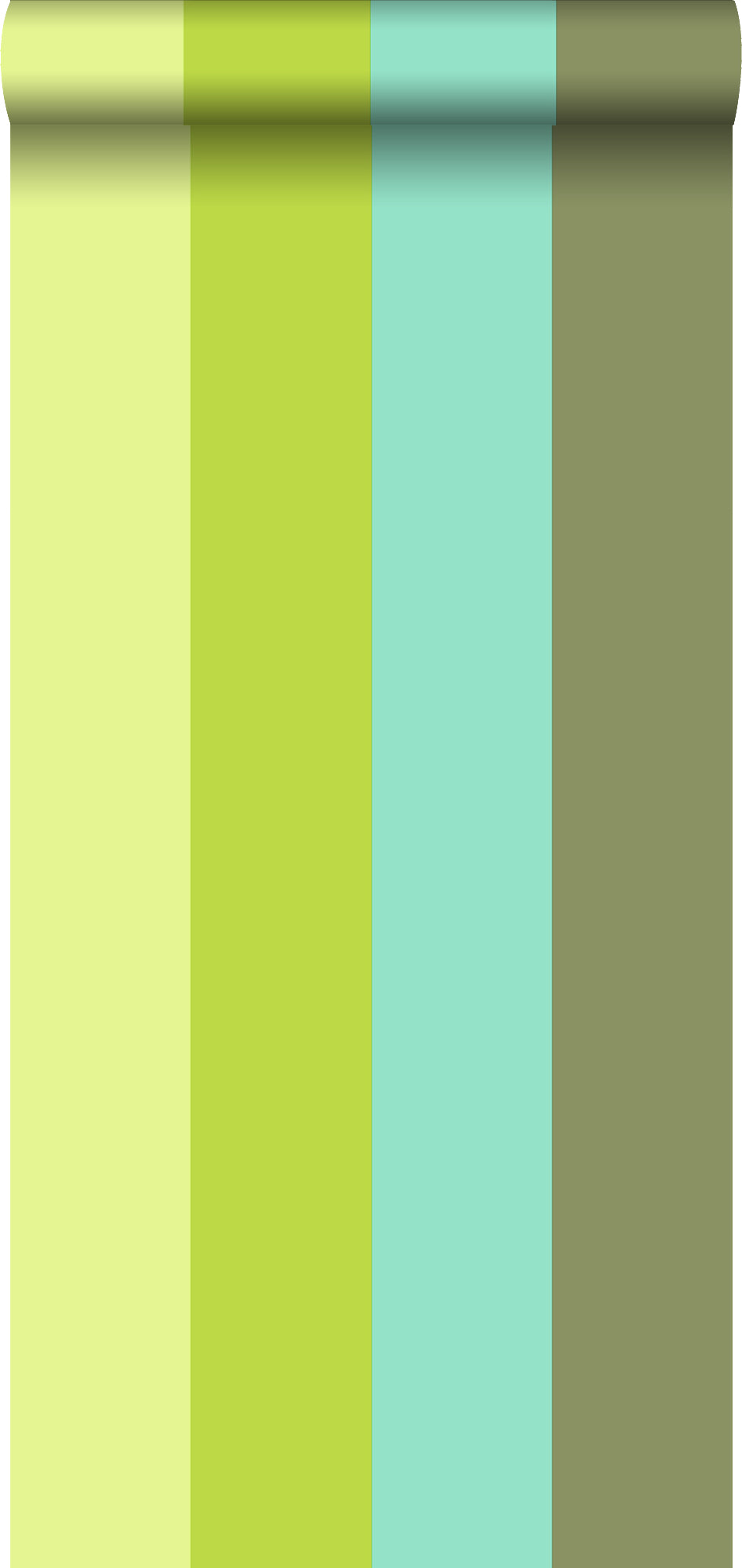 ESTAhome behang strepen turquoise en limegroen - 53 cm x 10,05 m - 116