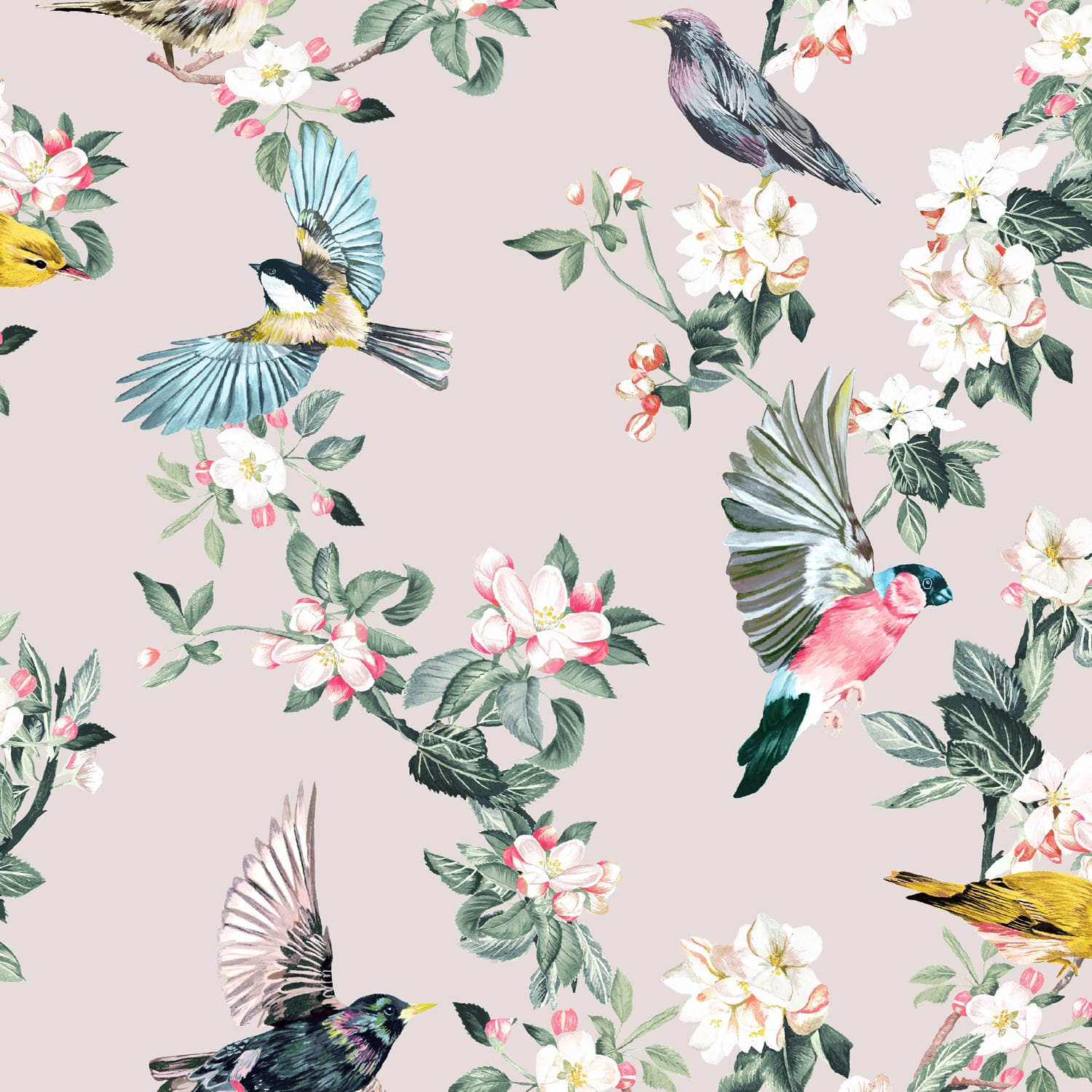 Joules vliesbehang Handford Garden Birds Antique