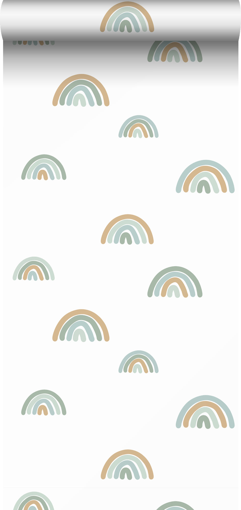 ESTAhome behang regenboogjes vergrijsd mintgroen en vergrijsd blauw -