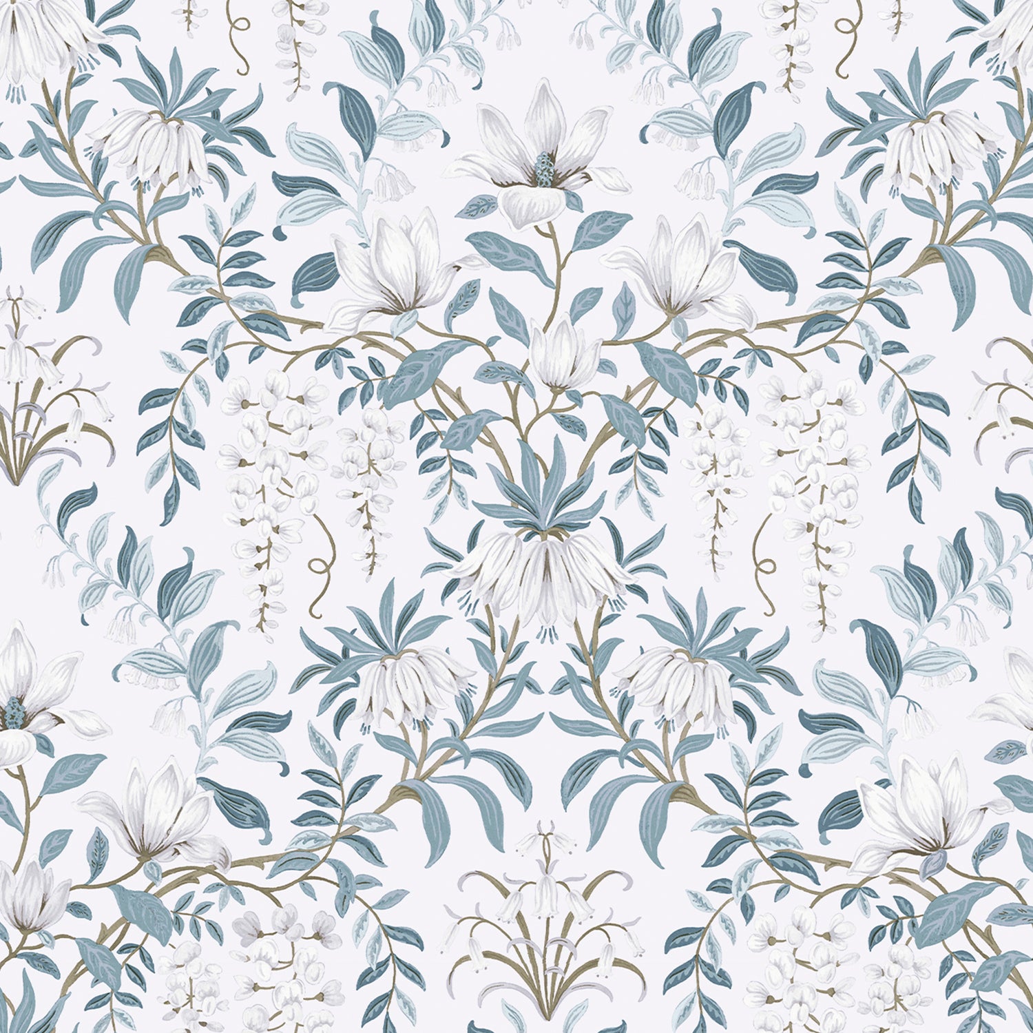 Laura Ashley Parterre Behang - Bloemen - 10mx52cm - Blauw