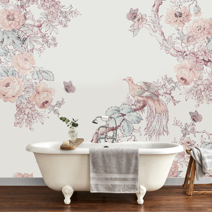 Laura Ashley Birtle Fotobehang - Bloemen - 280x300cm - Roze