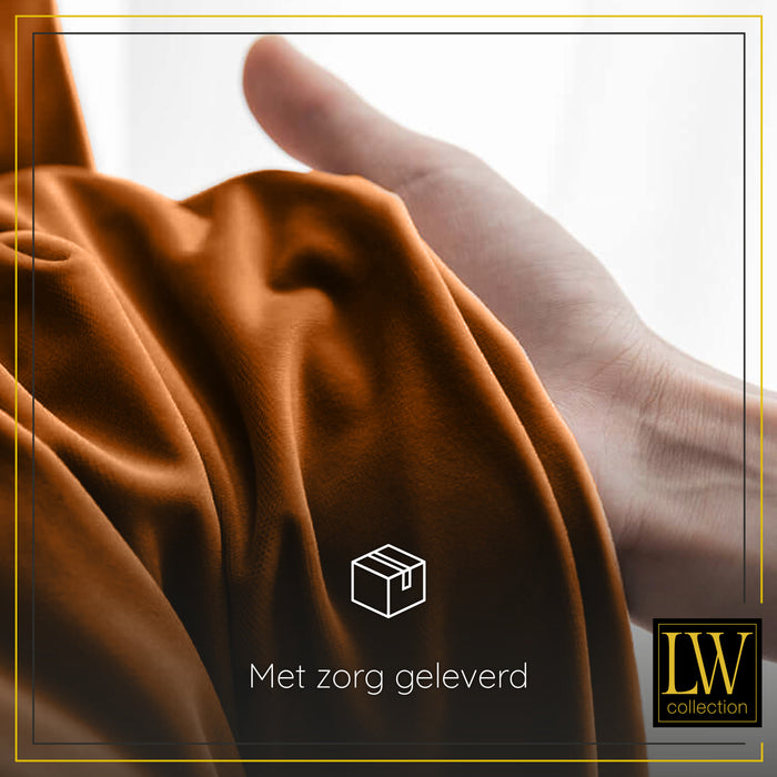 LW Collection Kant en klaar gordijnen oranje 290x270cm
