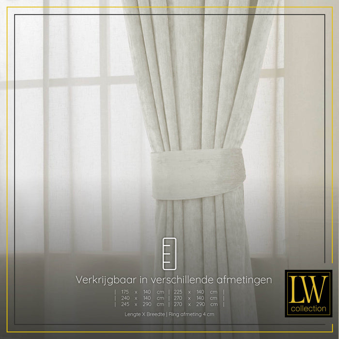 LW Collection Kant en klaar gordijnen wit 140x175cm