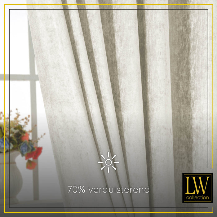 LW Collection Kant en klaar gordijnen wit 140x175cm