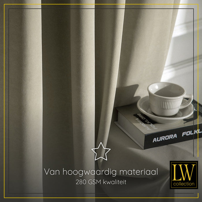 LW Collection Kant en klare gordijnen taupe 140x225cm
