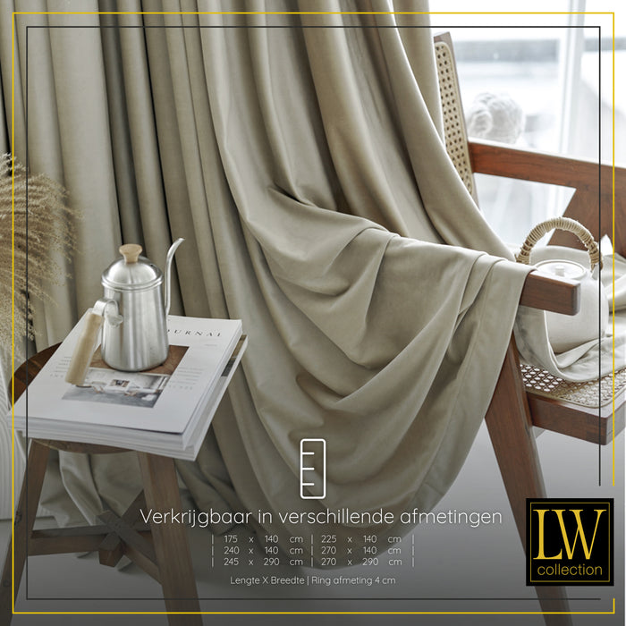 LW Collection Kant en klare gordijnen taupe 140x225cm