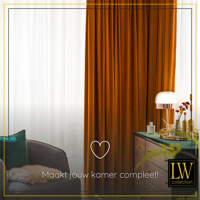 LW Collection Kant en klare gordijnen oranje 290x245cm