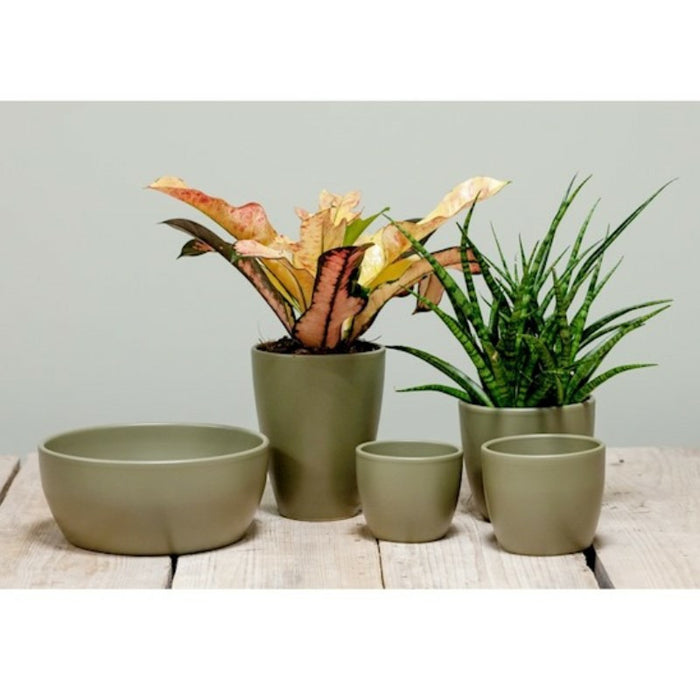 Floran Plantenpot - groen - mat - keramiek - 25 x 22 cm
