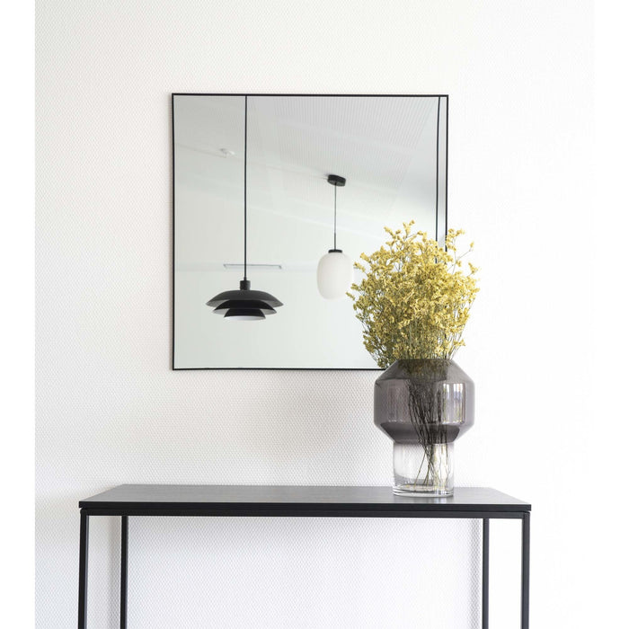Jersey Spiegel- met zwarte messing look frame -60x60 cm