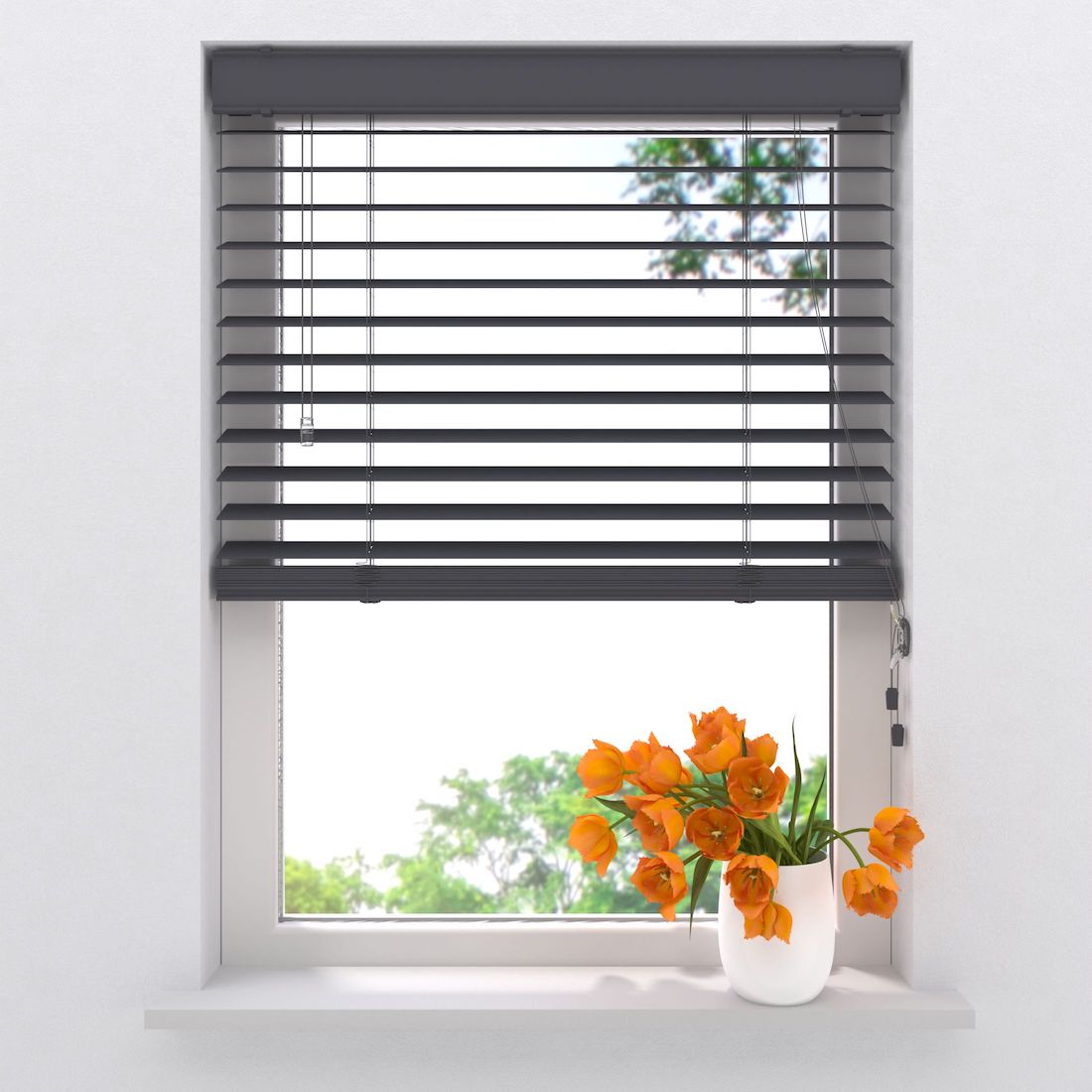 Kunststof Jaloezie - 50 mm - Easy Anthracite - 150x175 cm