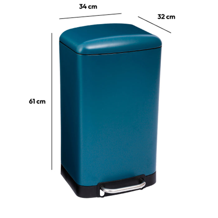 5Five Prullenbak|pedaalemmer - blauw - metaal - 30L - 34 x 61 cm