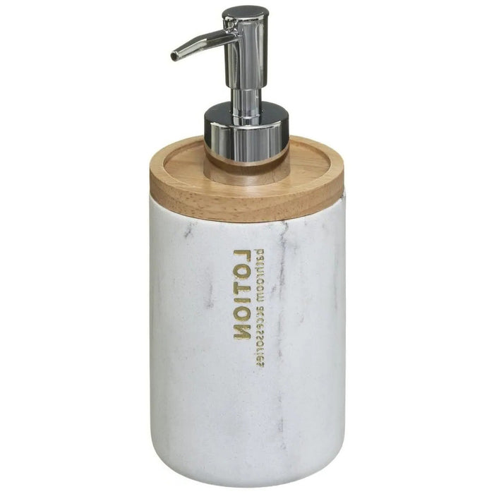 5five Zeeppompje|zeepdispenser - marmer look - wit - 272 ml