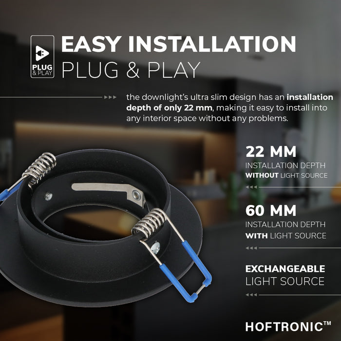 HOFTRONIC 6x Miro - LED Inbouwspots Zwart Kantelbaar