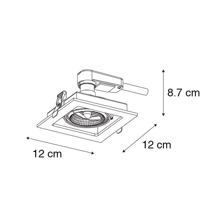 QAZQA Vierkante inbouwspot wit verstelbaar - Artemis 70