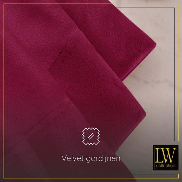 LW Collection Kant en klaar gordijnen rood 140x225cm