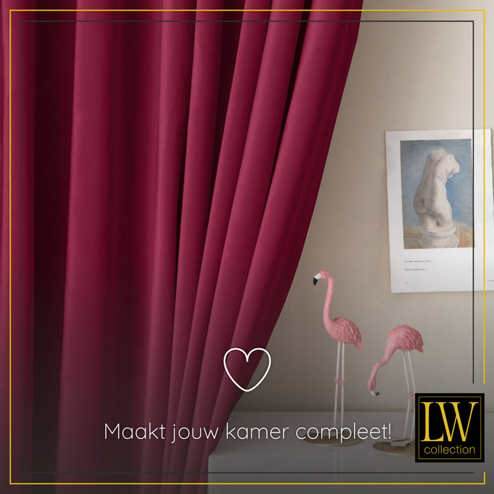 LW Collection Kant en klaar gordijnen rood 140x225cm