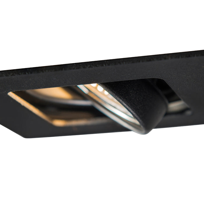 QAZQA Vierkante inbouwspot zwart draai- en kantelbaar - Artemis