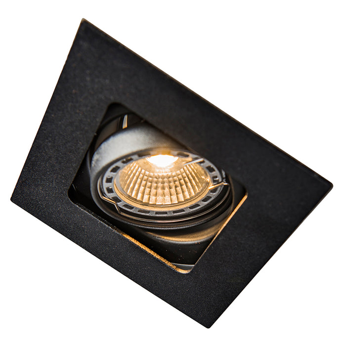 QAZQA Vierkante inbouwspot zwart draai- en kantelbaar - Artemis