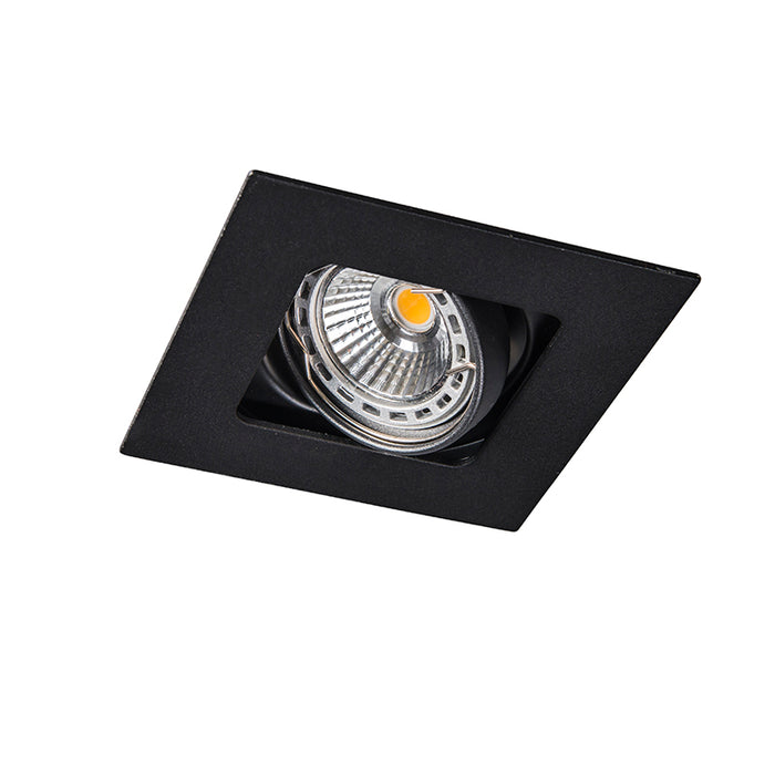 QAZQA Vierkante inbouwspot zwart draai- en kantelbaar - Artemis
