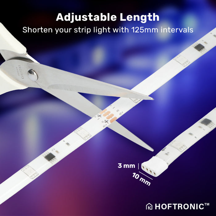HOFTRONIC - Smart LED Strip 5m - RGB Flow Color - WiFi + Bluetooth -