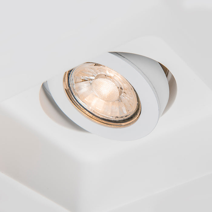 QAZQA Inbouwspot wit 15 cm vierkant kantelbaar - Gypsy Stucco