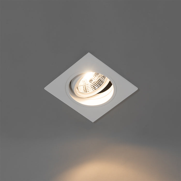 QAZQA Vierkante inbouwspot wit verstelbaar - Chuck 70