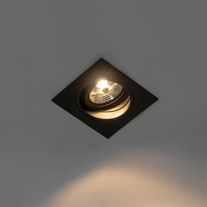 QAZQA Moderne inbouwspot zwart verstelbaar - Chuck 70