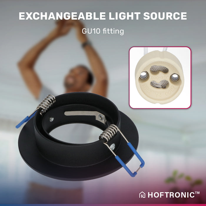 HOFTRONIC 3x Miro Smart Inbouwspots RGBWW IP20 Zwart