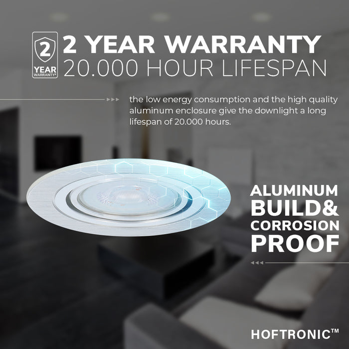 HOFTRONIC 6x Chandler - LED Inbouwspots Zilver Kantelbaar