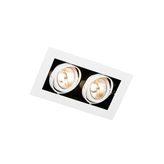 QAZQA Moderne inbouwspot wit 2-lichts verstelbaar - Oneon 70