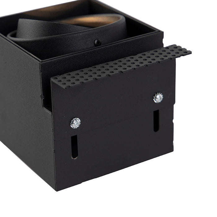 QAZQA Inbouwspot zwart GU10 AR70 trimless - Oneon