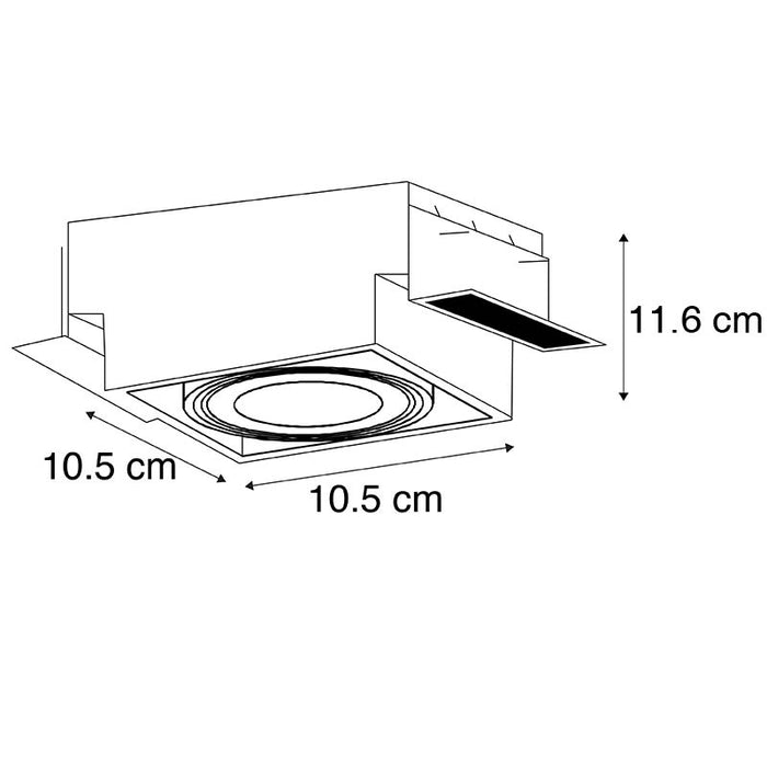 QAZQA Inbouwspot zwart GU10 AR70 trimless - Oneon