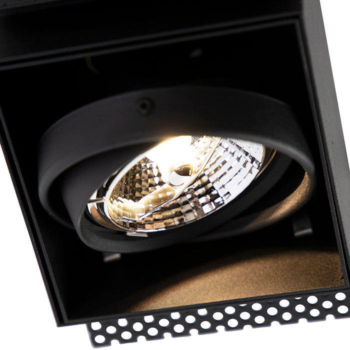 QAZQA Inbouwspot zwart GU10 AR70 trimless - Oneon