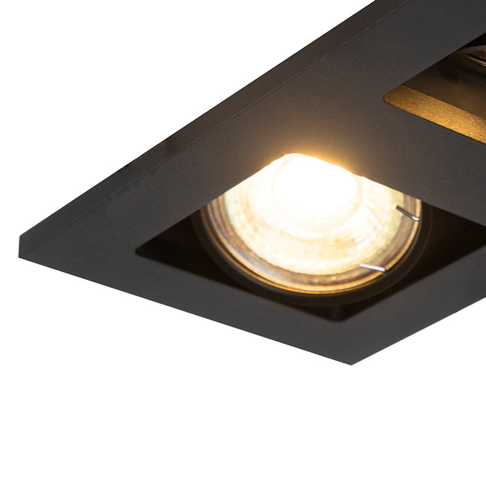 QAZQA Moderne smart inbouwspot zwart incl. 2 Wifi GU10 - Qure