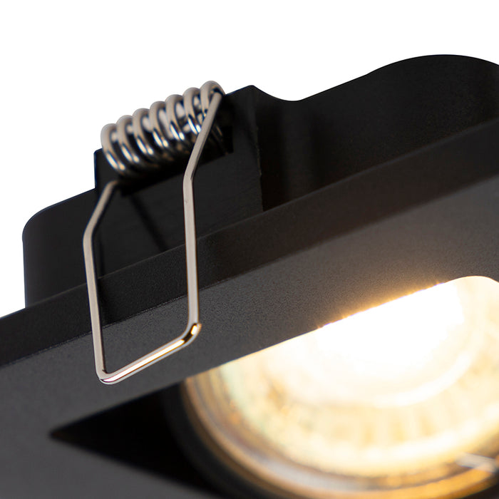 QAZQA Moderne smart inbouwspot zwart incl. 2 Wifi GU10 - Qure