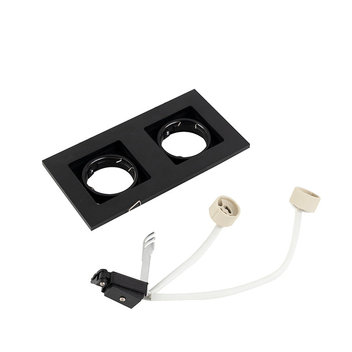 QAZQA Moderne smart inbouwspot zwart incl. 2 Wifi GU10 - Qure