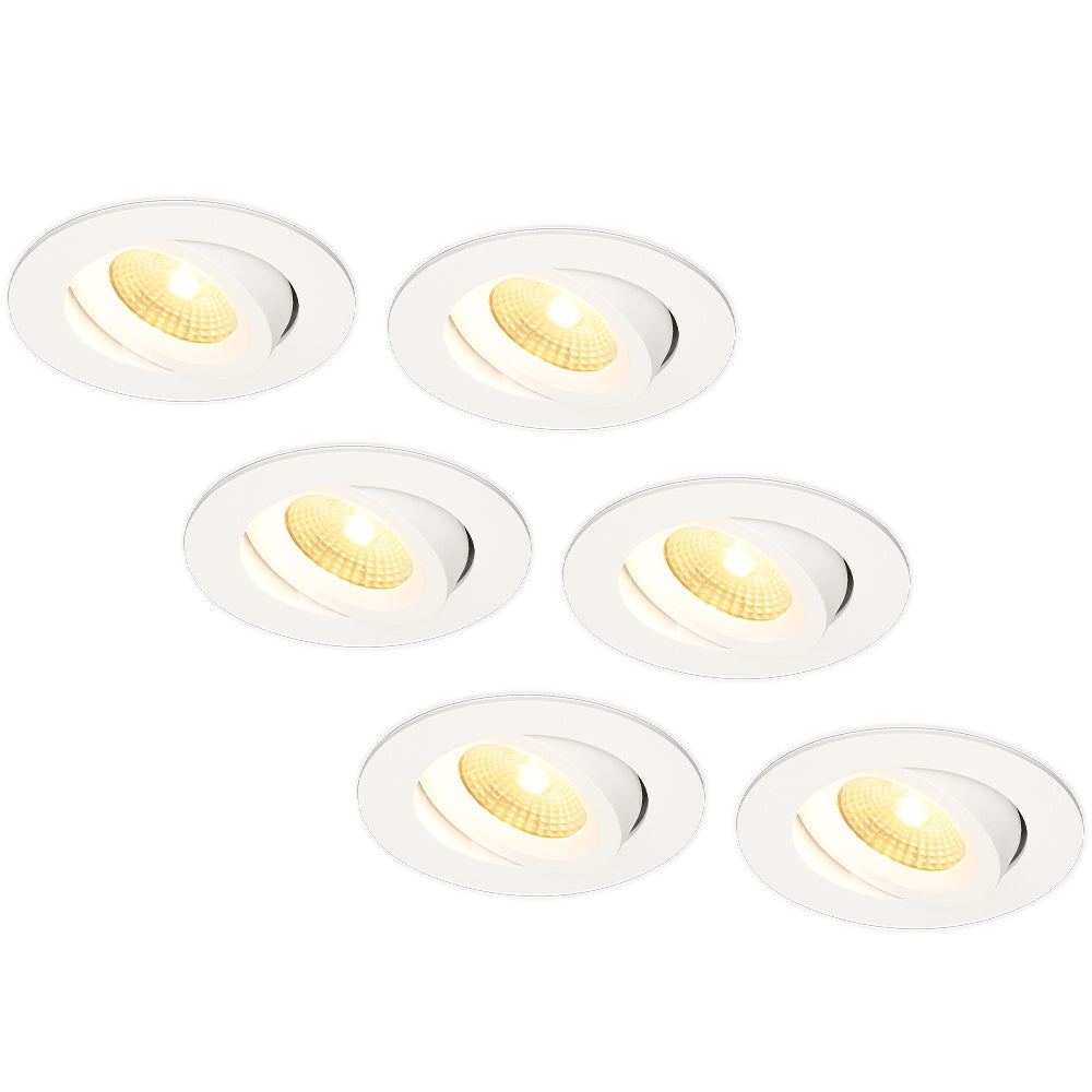 HOFTRONIC 6x Salerno - LED Inbouwspots Badkamer IP44 Wit