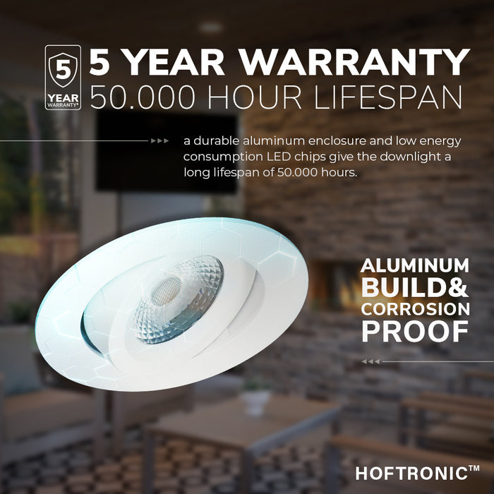 HOFTRONIC 6x Salerno - LED Inbouwspots Badkamer IP44 Wit