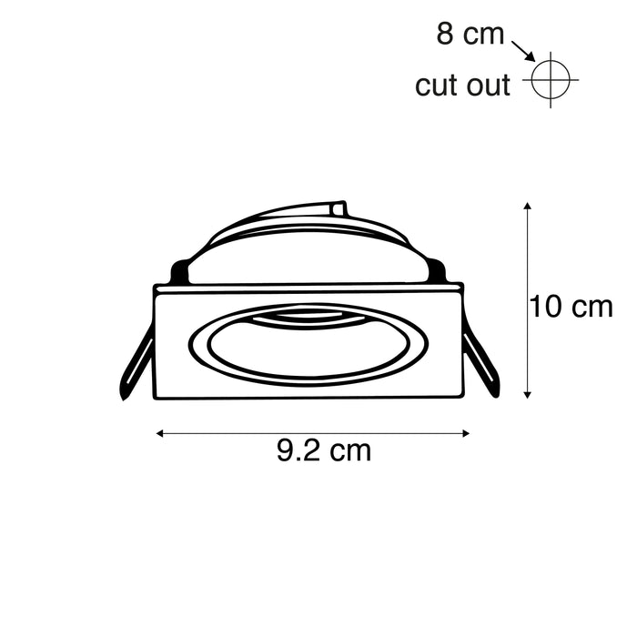 QAZQA Inbouwspot zwart met goud 9,3 cm draai- en kantelbaar - Chuck