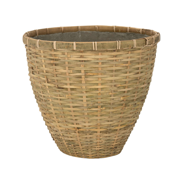 Pottery Pots Bloempot-Plantenbak Cement-Bamboe D 25 cm H 29 cm