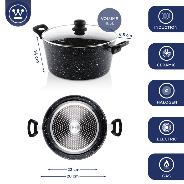 Westinghouse Kookpan  28 cm Black Marble